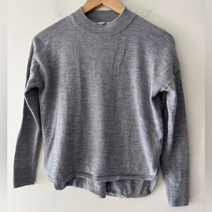 Madewell Gray Boxy Mock‎ Neck Sweater